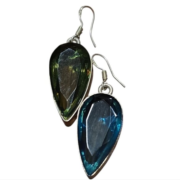 Jewelry - Handmade Oddz Tear Drop Glass Faceted Earrings 12